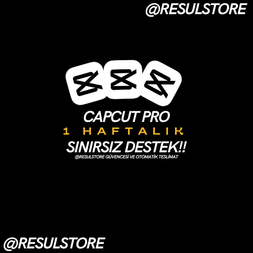  Capcut Pro 1 Haftalık Premiun + Sınırsız Destek Garantisi + Oto Teslimat